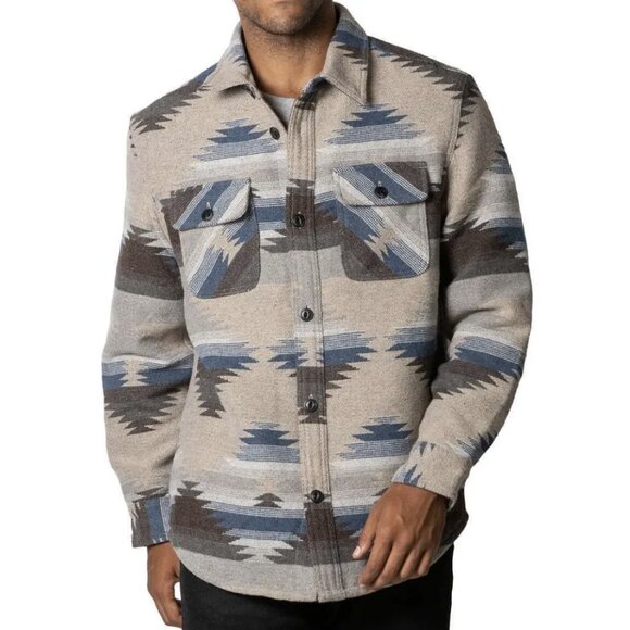 JACHS Mens Wool Blend Button-up Jacket \\ Size M // Aztec Southwestern Quilted - Picture 2 of 12